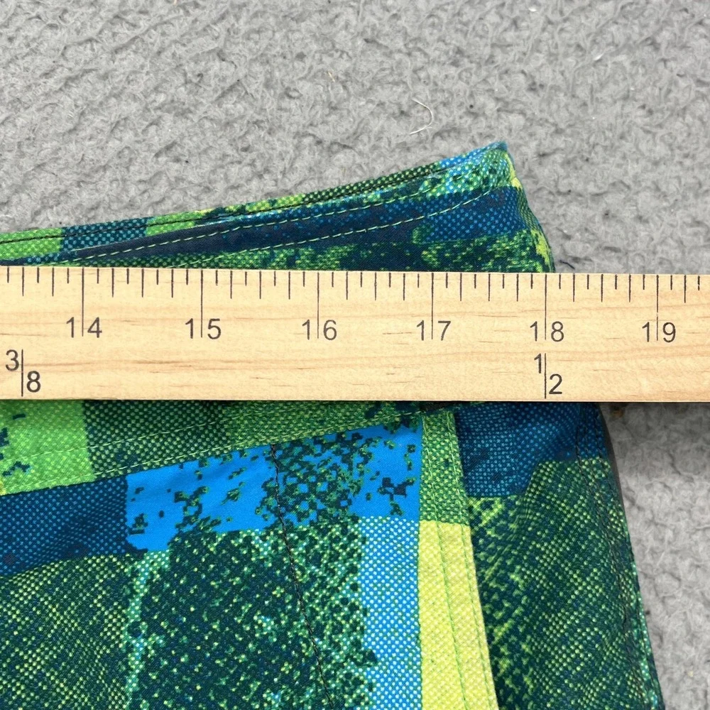 Columbia Board Shorts Men's 36 Print Blue Swim Trunks Surf 90s Plaid Omni Shield
